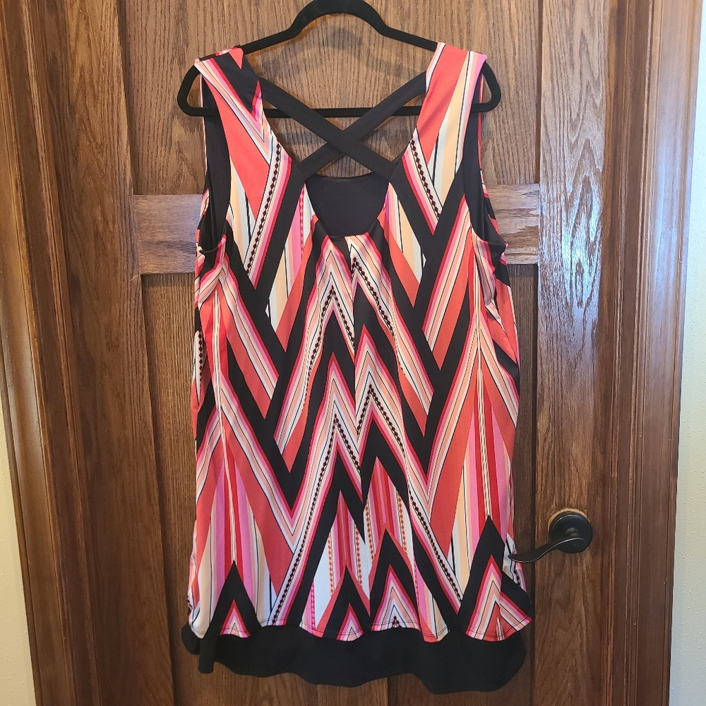 Notations shift dress- cross cross back